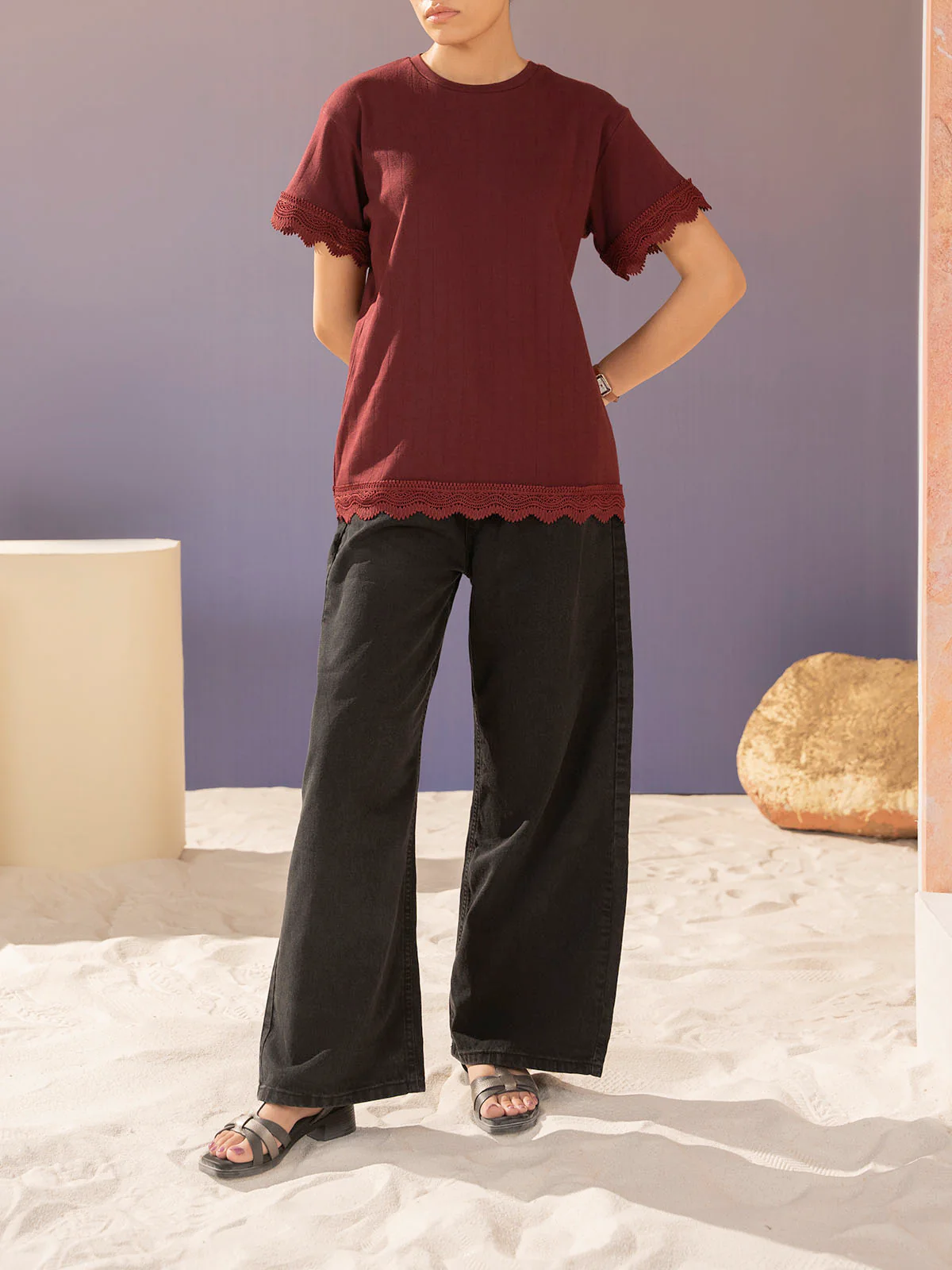 "PELIPE" Plazo Fit Denim Pant