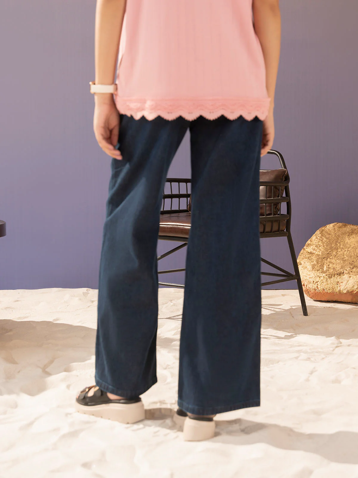 "PELIPE" Plazo Fit Denim Pant - Image 5