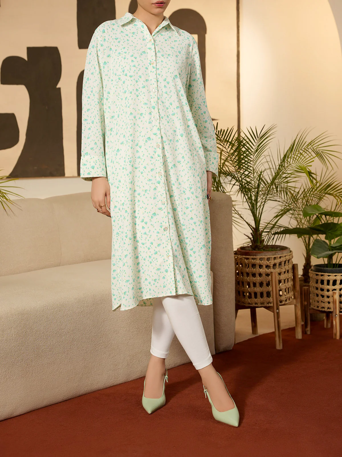 "PEREZ" Textured Regular Fit Dress - Image 2