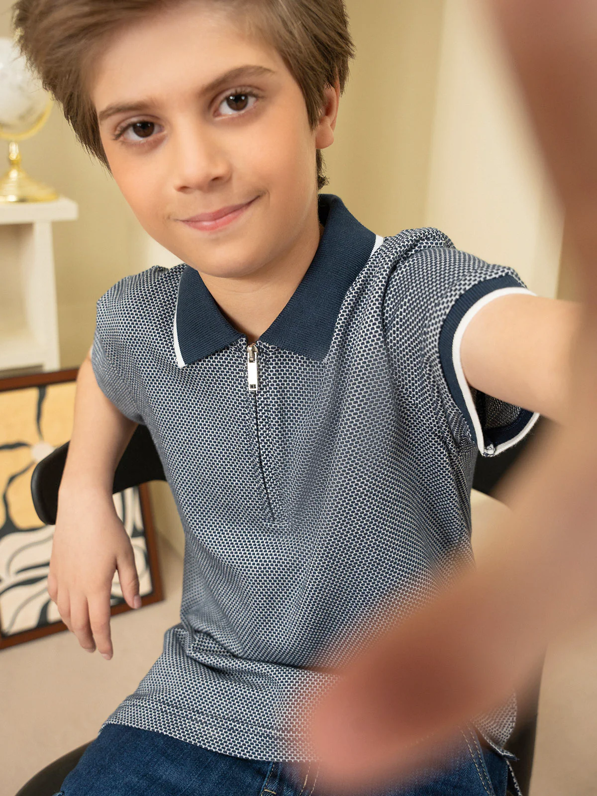 "RICARD" Regular Fit Pique Polo Shirt - Image 4