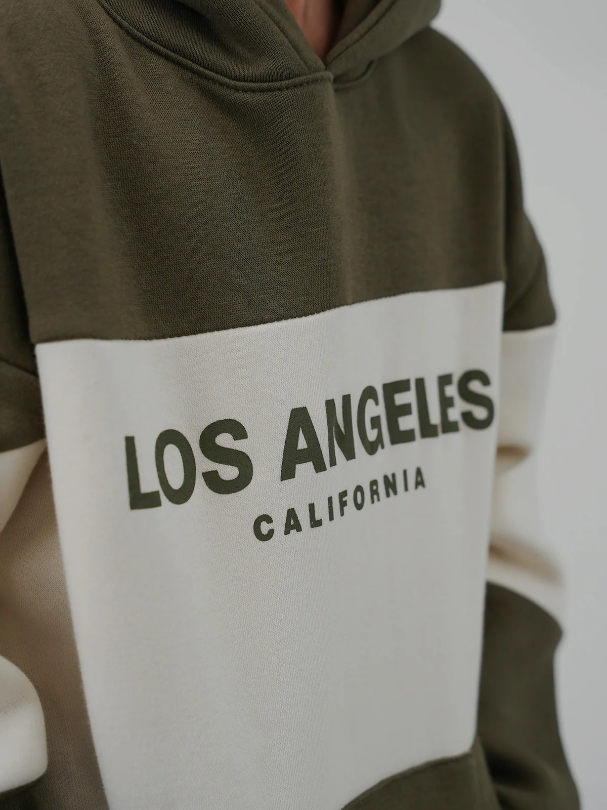 "RIQUIN" Cut &amp; Sew Fleece Hoodie - Image 3