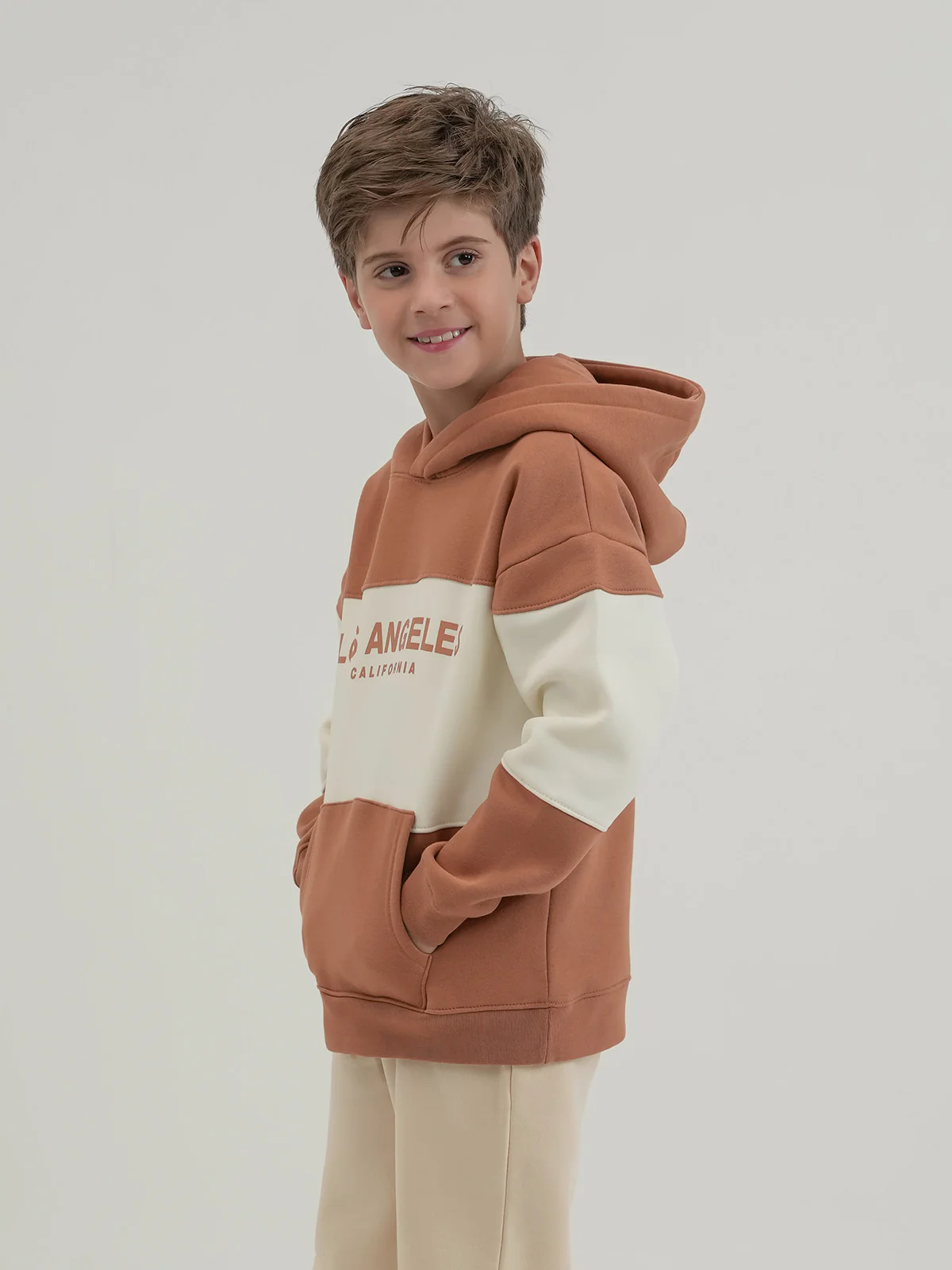"RIQUIN" Cut & Sew Fleece Hoodie - Image 2