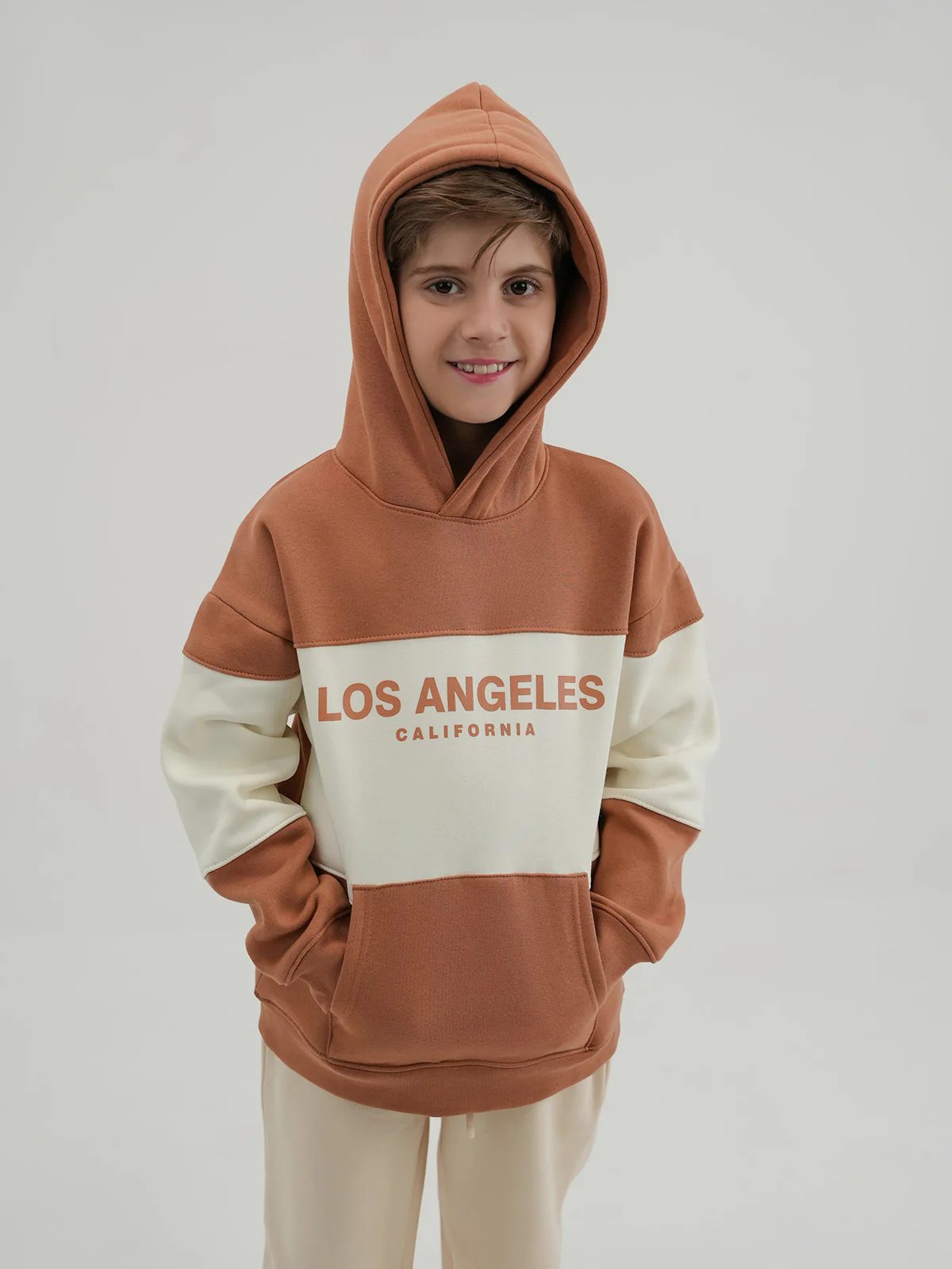"RIQUIN" Cut & Sew Fleece Hoodie - Image 3