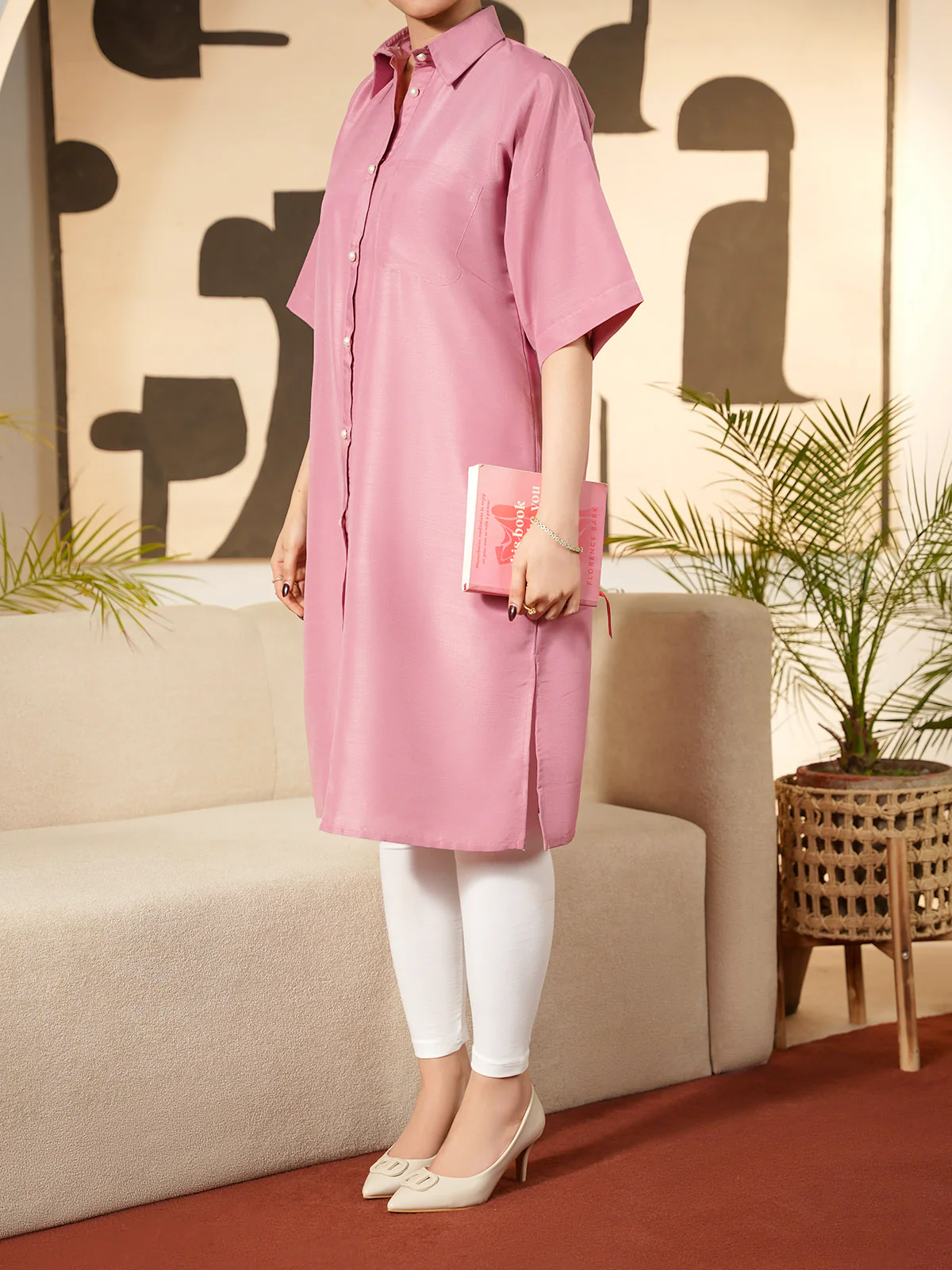 "RISTINA" Textured Regular Fit Dress - Image 6