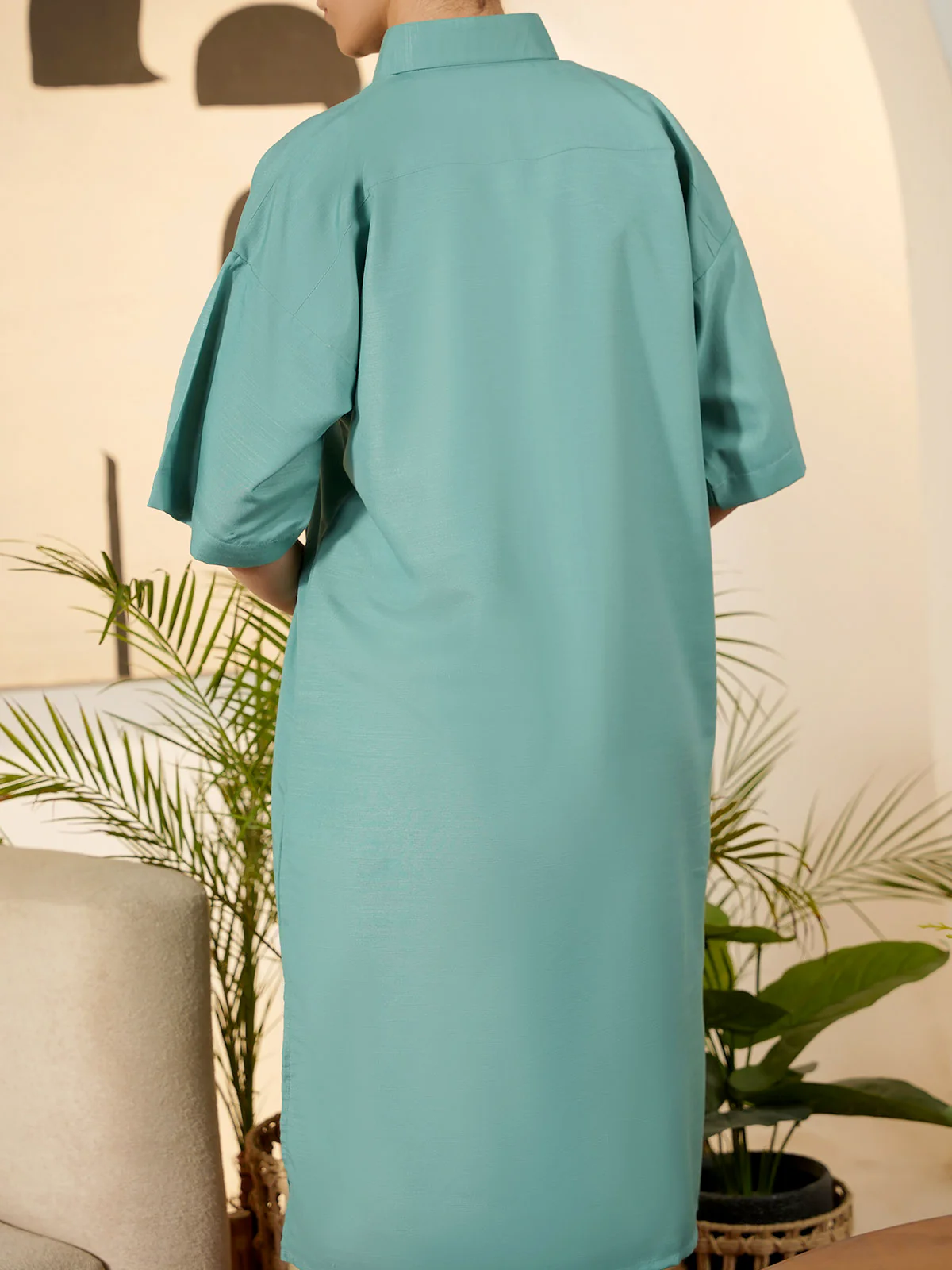 "RISTINA" Textured Regular Fit Dress - Image 6