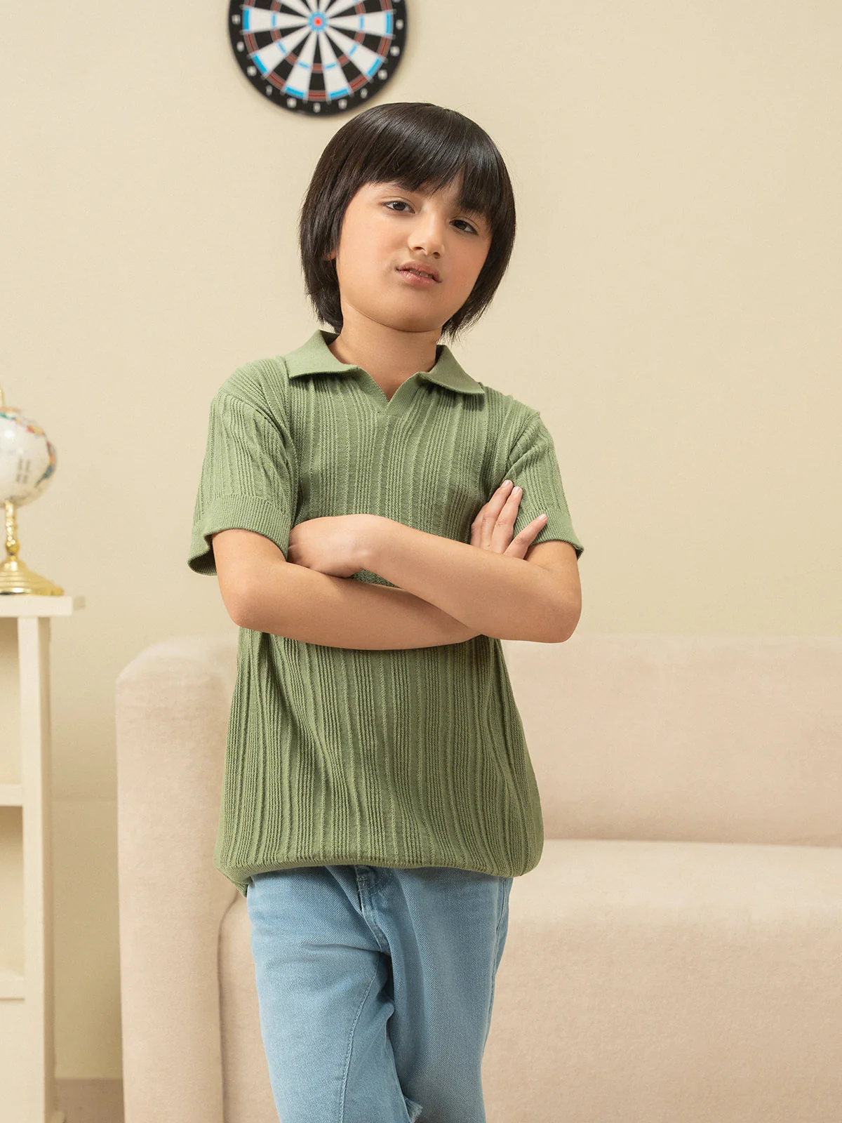 "SALVAD"Solid Regular Fit Polo Shirt
