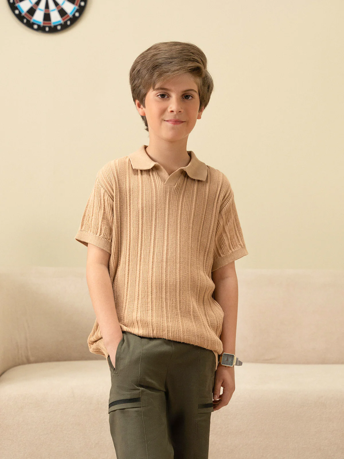 "SALVAD"Solid Regular Fit Polo Shirt