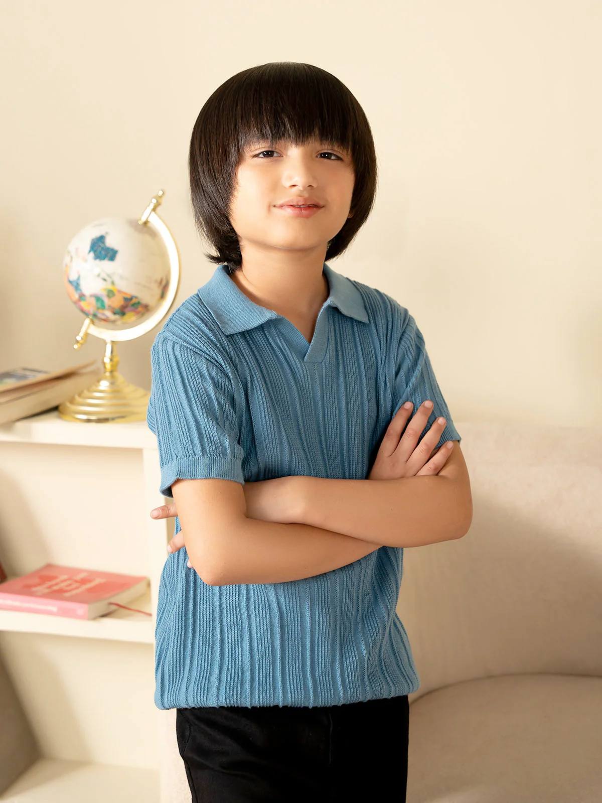"SALVAD"Solid Regular Fit Polo Shirt - Image 4