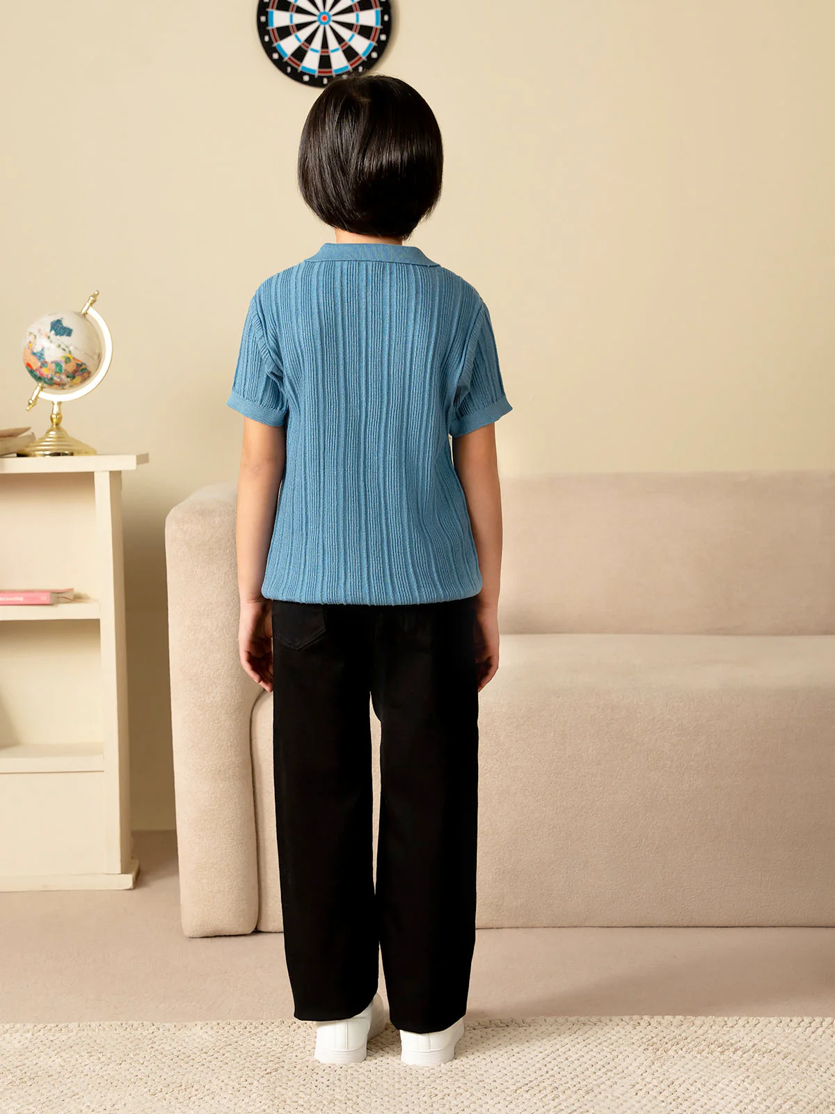 "SALVAD"Solid Regular Fit Polo Shirt - Image 7