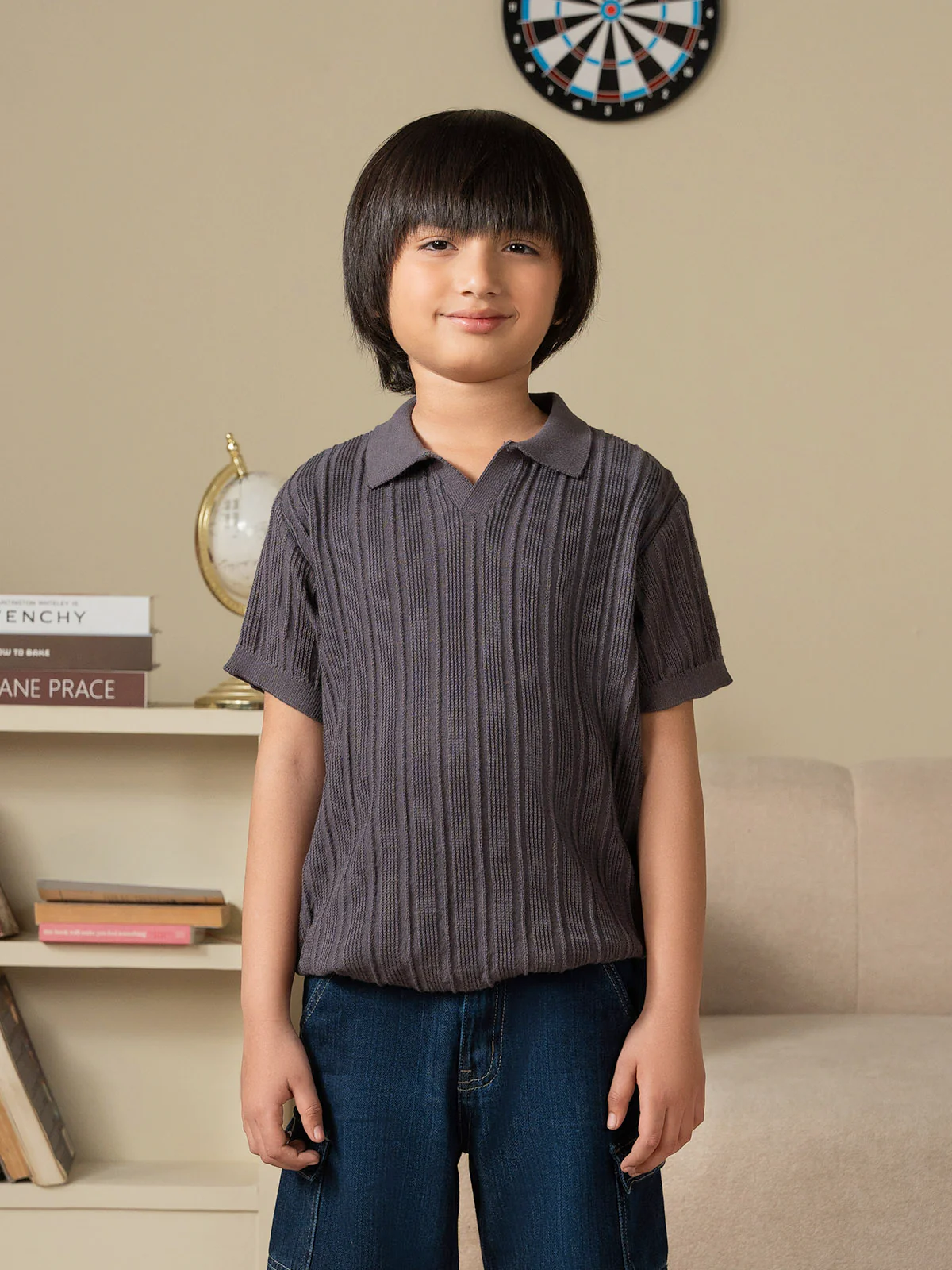 "SALVAD"Solid Regular Fit Polo Shirt