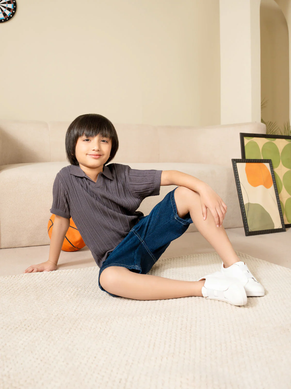 "SALVAD"Solid Regular Fit Polo Shirt - Image 3