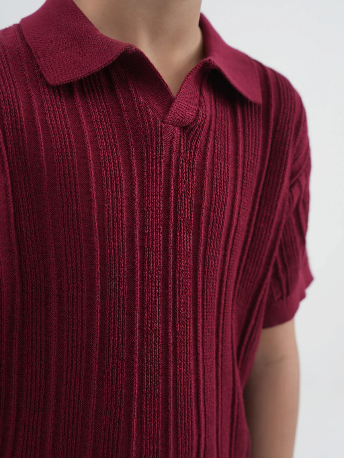 "SALVAD"Solid Regular Fit Polo Shirt - Image 3