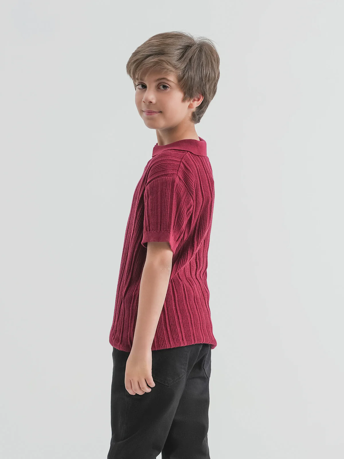 "SALVAD"Solid Regular Fit Polo Shirt - Image 5