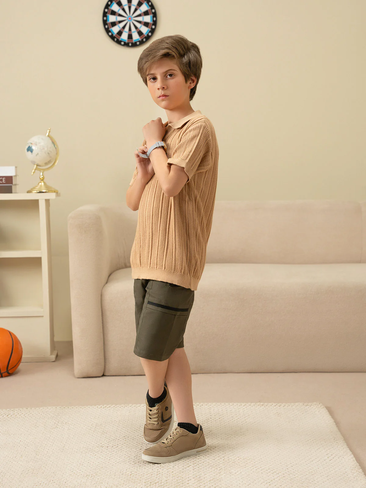 "SALVAD"Solid Regular Fit Polo Shirt - Image 6
