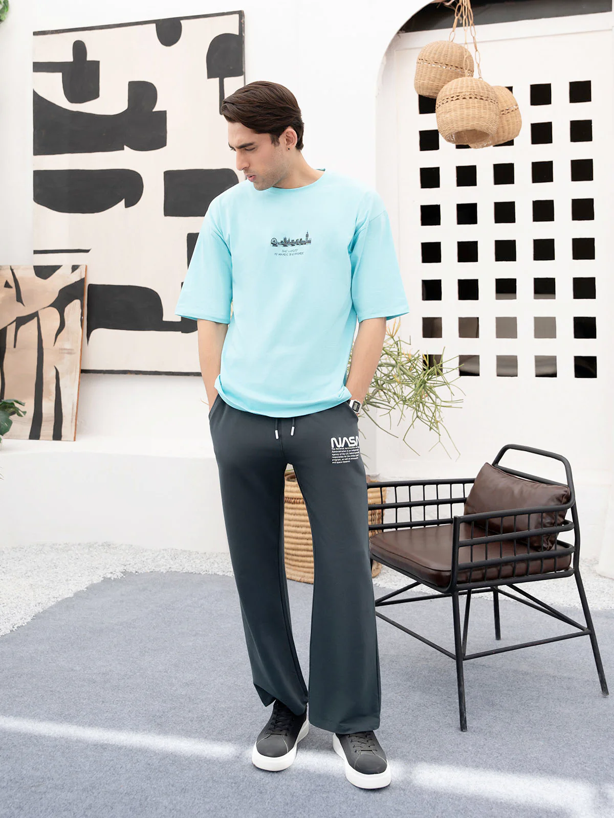"SAMIR" Graphic Drop Shoulder T-Shirt - Image 2