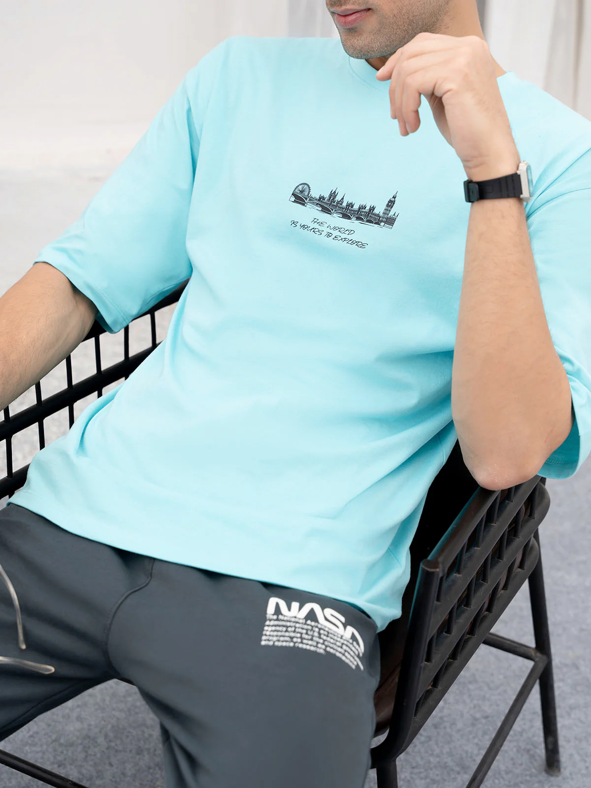 "SAMIR" Graphic Drop Shoulder T-Shirt - Image 3