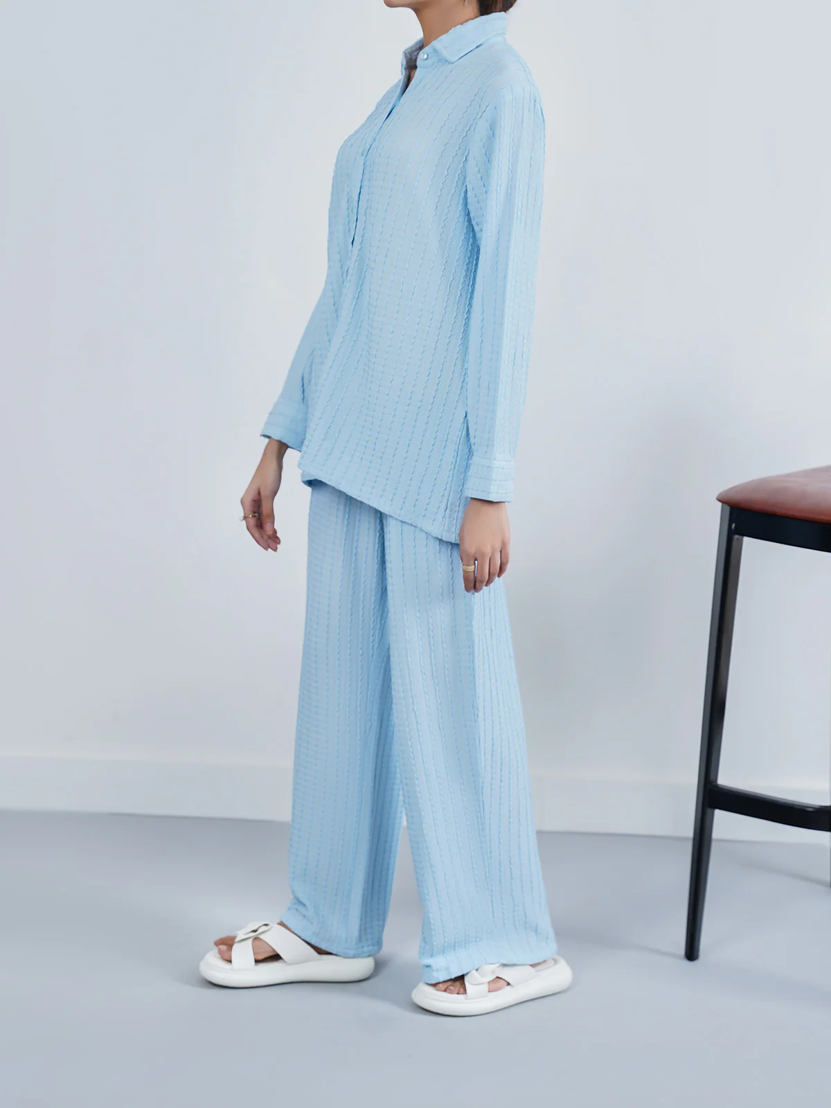 "SATOYO" Textured Regular Fit Co-Ord Set - Image 3