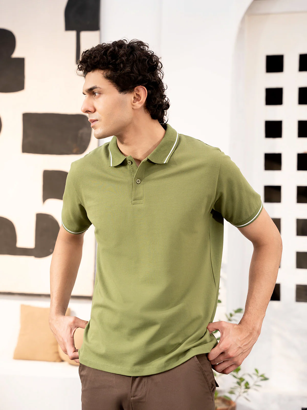 "SAVAN" Regular Fit Pique Polo Shirt - Image 4