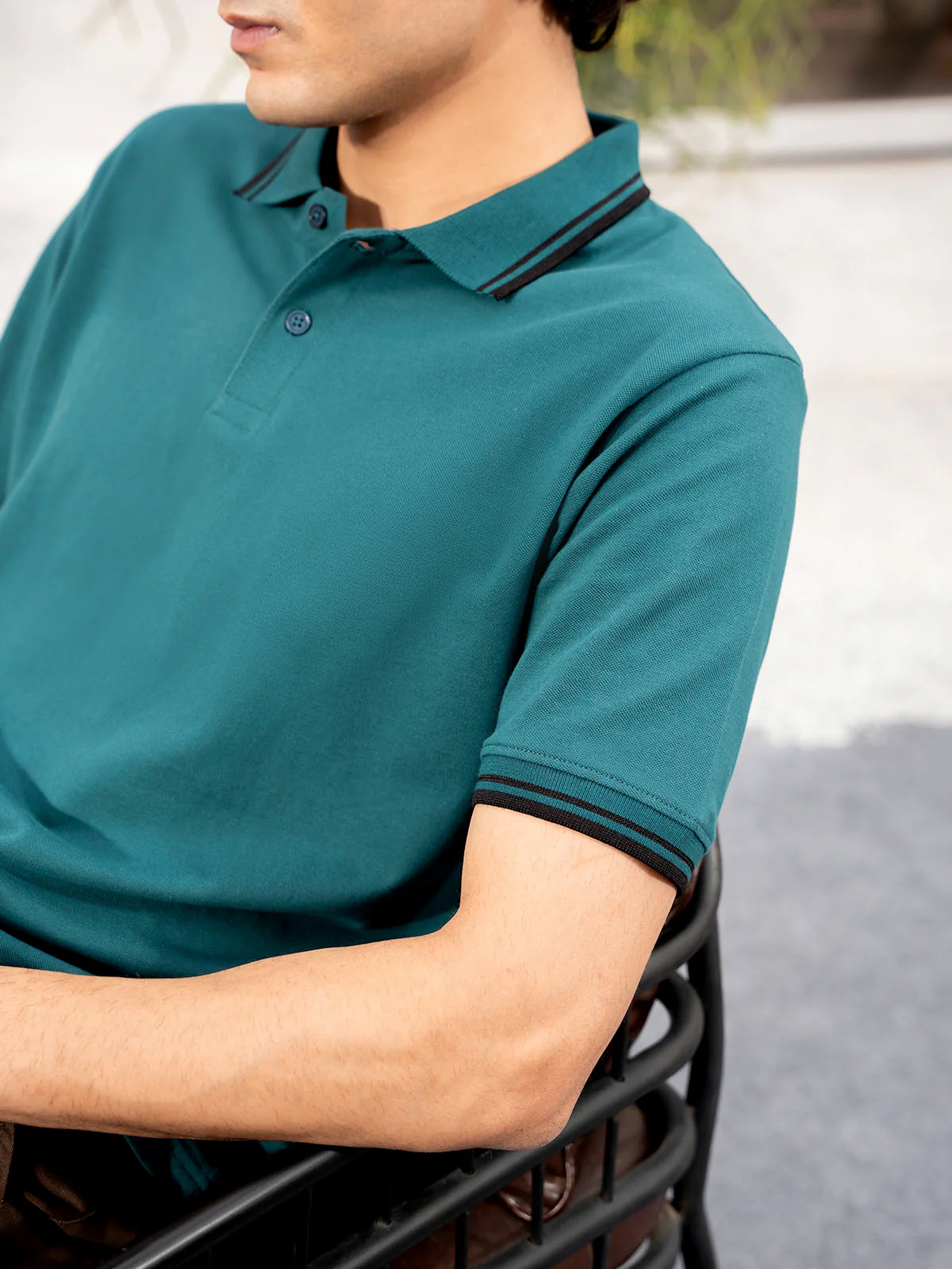 "SAVAN" Regular Fit Pique Polo Shirt - Image 3