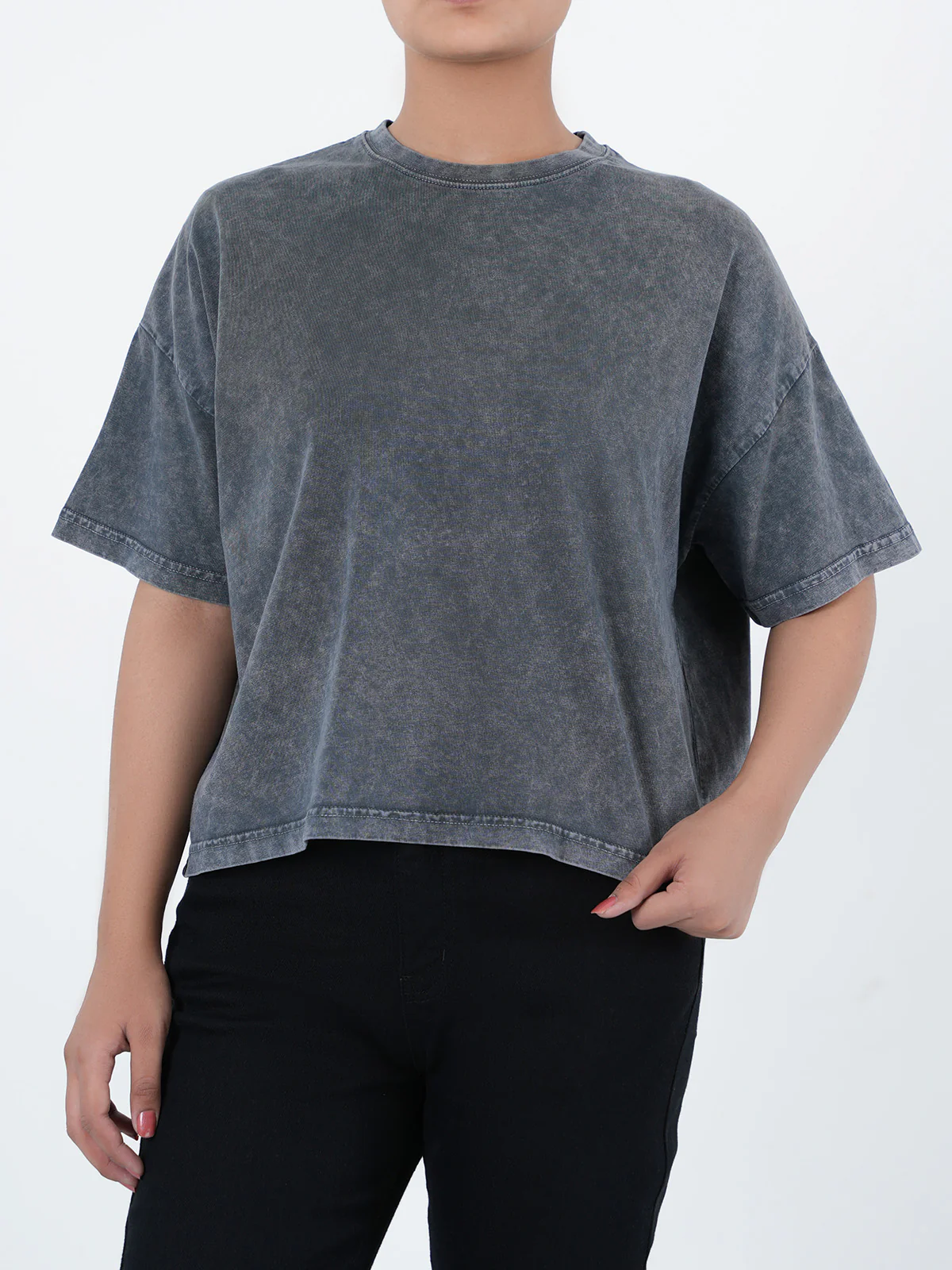 "SIGRUN" Regular Fit Cropped T-Shrit - Image 2