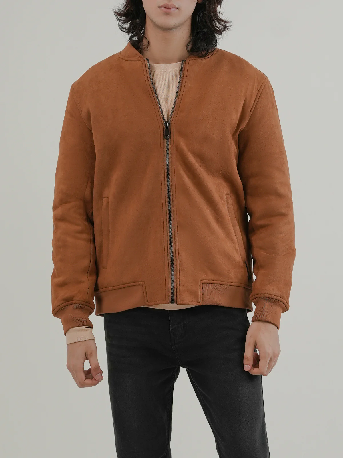 "TEOFILA" Suede Regular Fit Jacket
