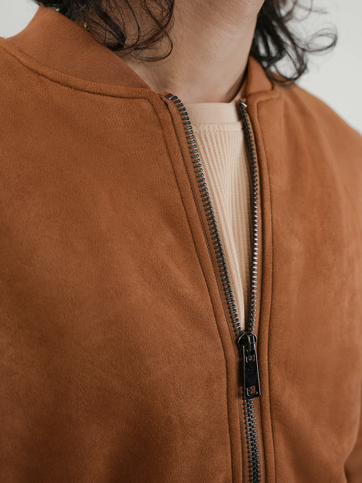 "TEOFILA" Suede Regular Fit Jacket - Image 3