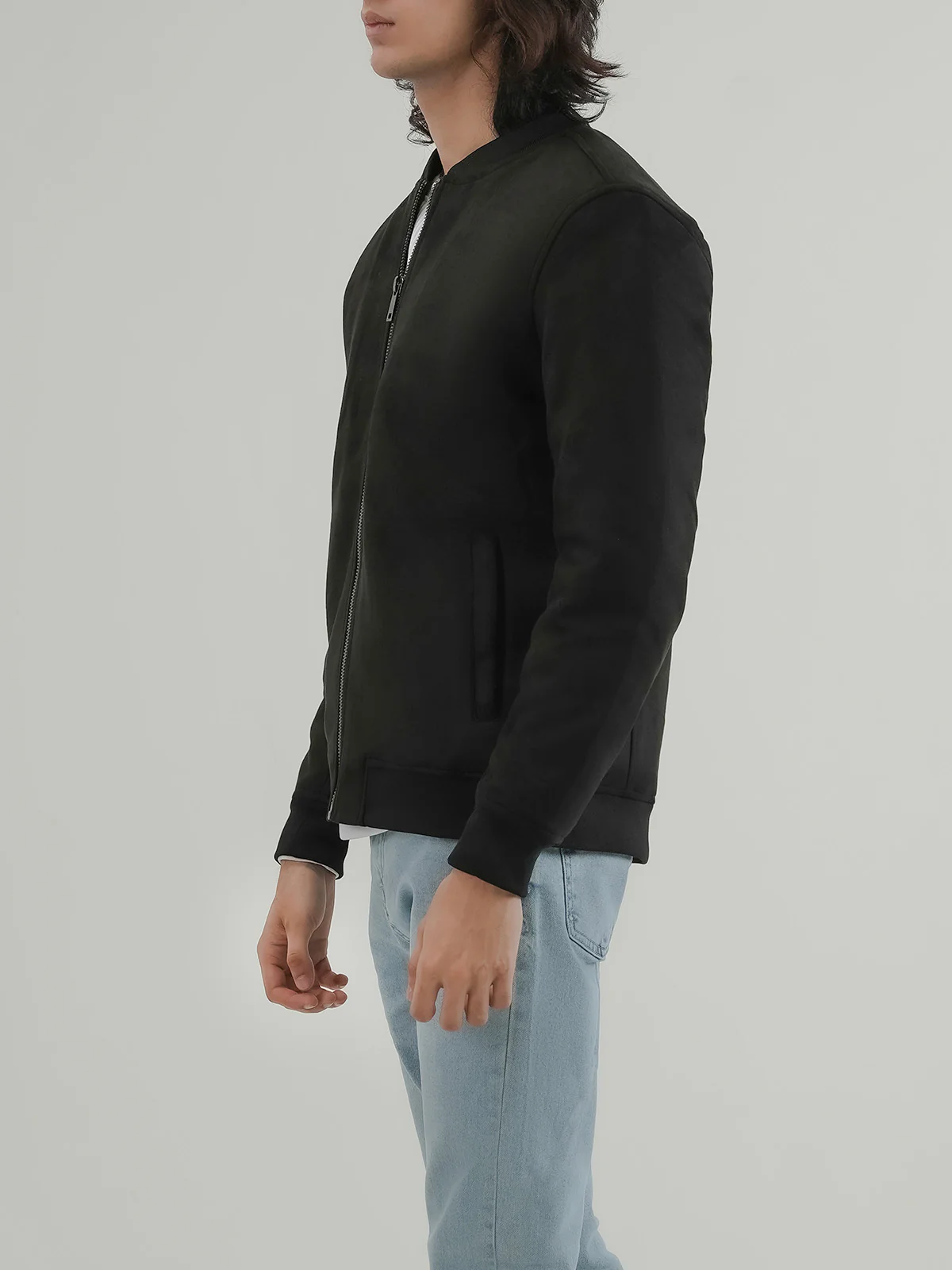 "TEOFILA" Suede Regular Fit Jacket - Image 3