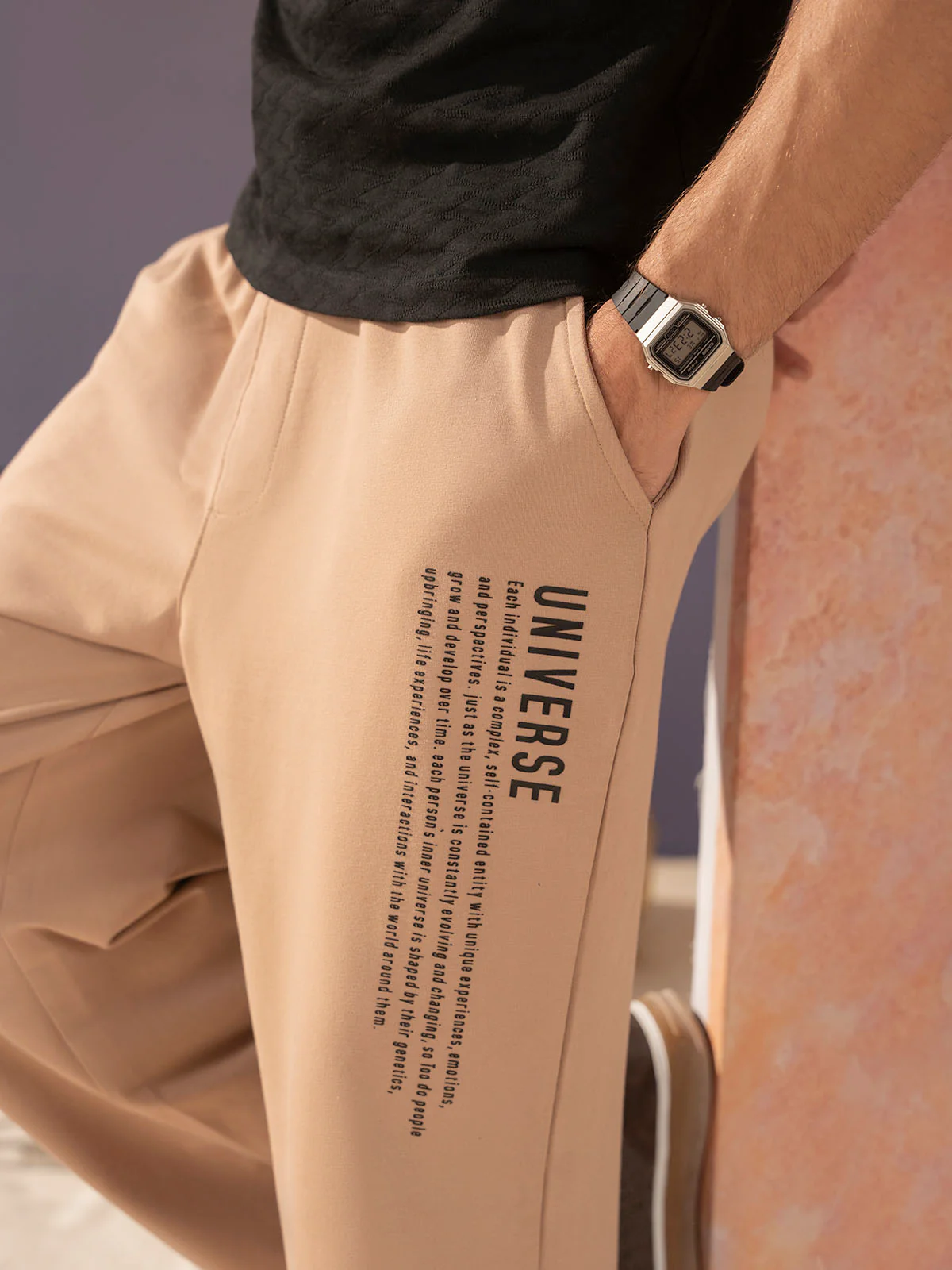 "THERINE" Graphic Lycra Terry Trouser - Image 4