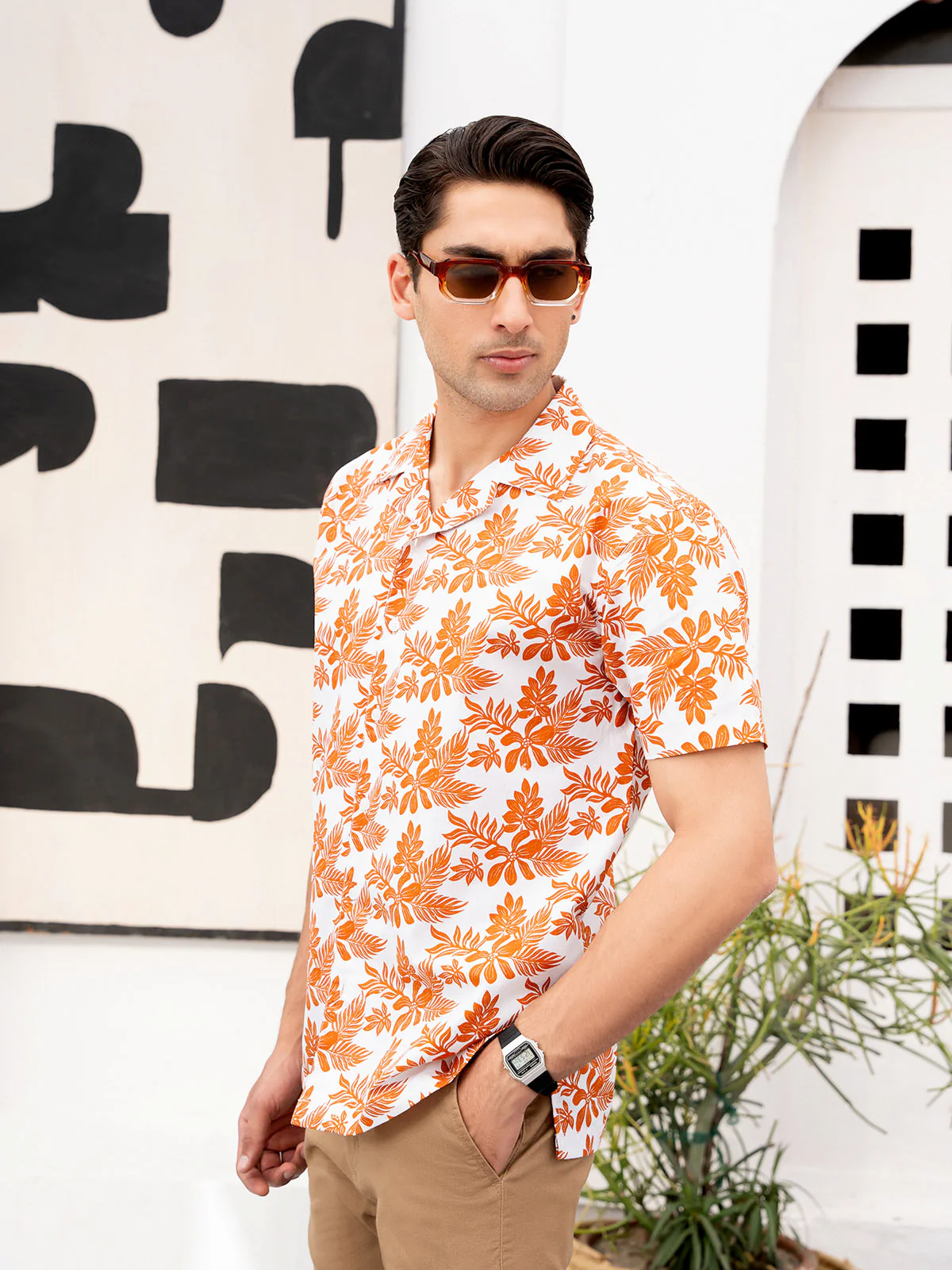 "VAEH" Printed Regular Fit Casual Shirt