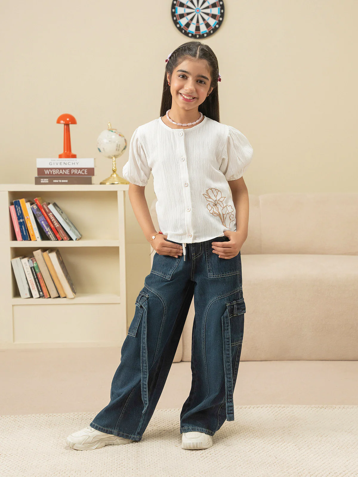 "VALOR" Embroidered Regular Cotton Top - Image 2