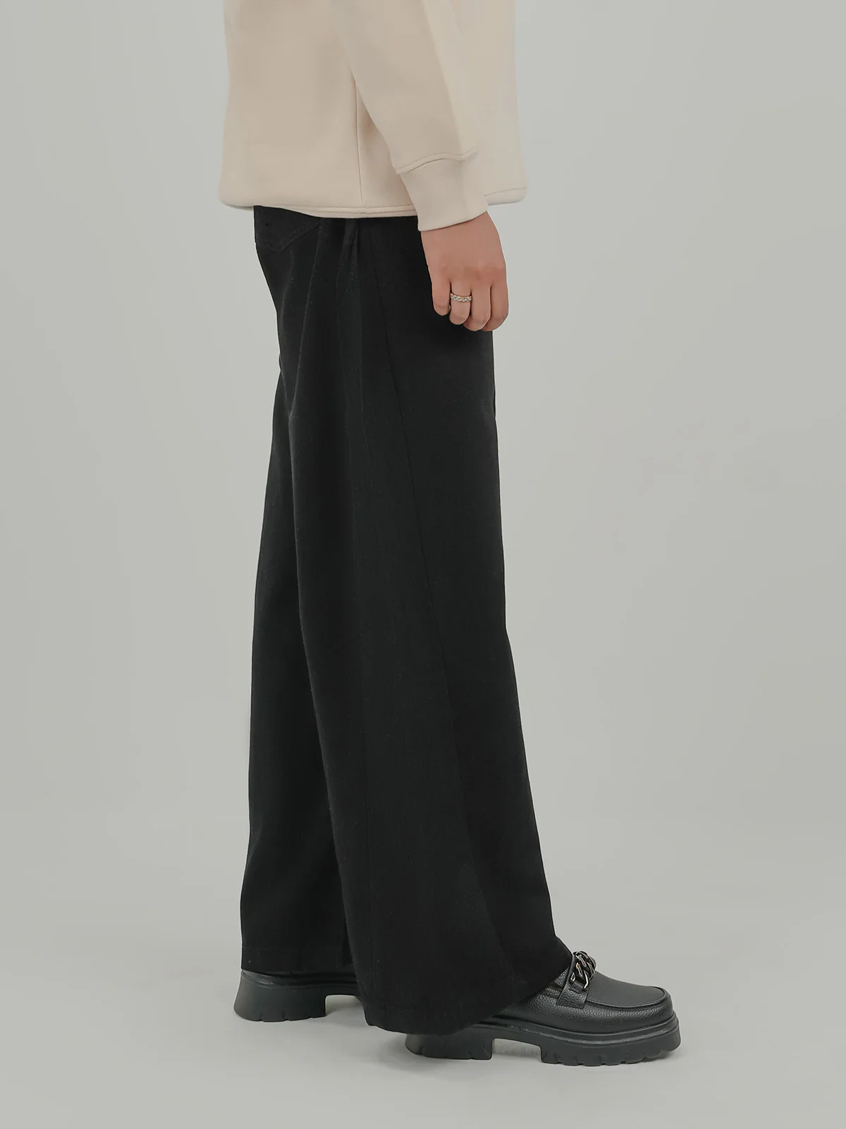 "VANHI" Modern Plazo Fit Denim Pant - Image 2