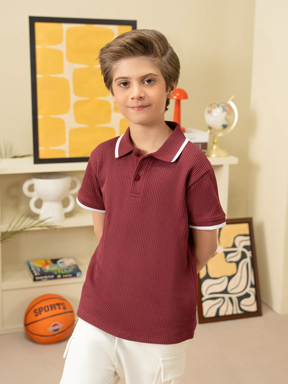 "VICENTE" Cut &amp; Sew Regular Polo Shirt - Image 5