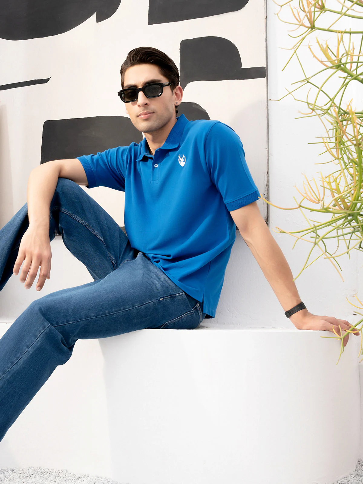 "WALKER" Jacquard Collar Polo Shirt - Image 2