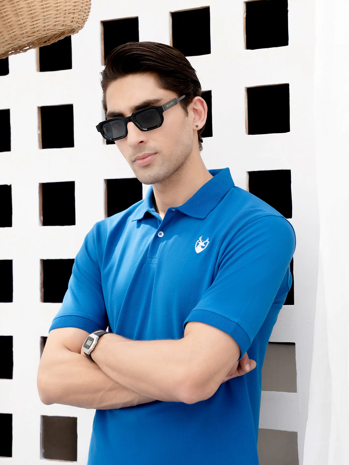 "WALKER" Jacquard Collar Polo Shirt - Image 3