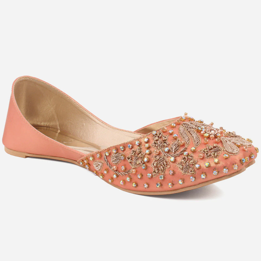 Women "ABBIE" Embroidered Slip On Khussa