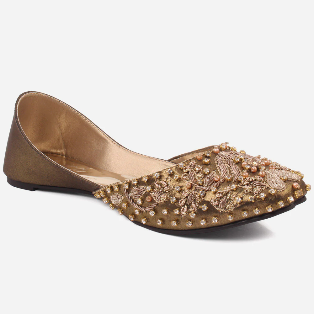 Women "ABBIE" Embroidered Slip On Khussa