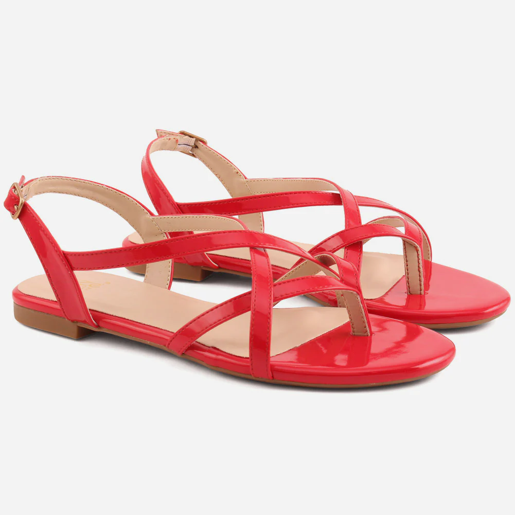 Women "ADELA"Comfort Cross Starp Flat Sandals - Image 2