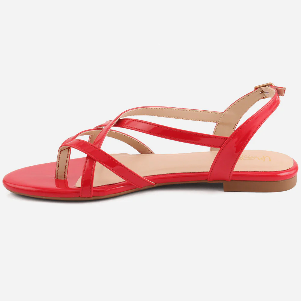 Women "ADELA"Comfort Cross Starp Flat Sandals - Image 3