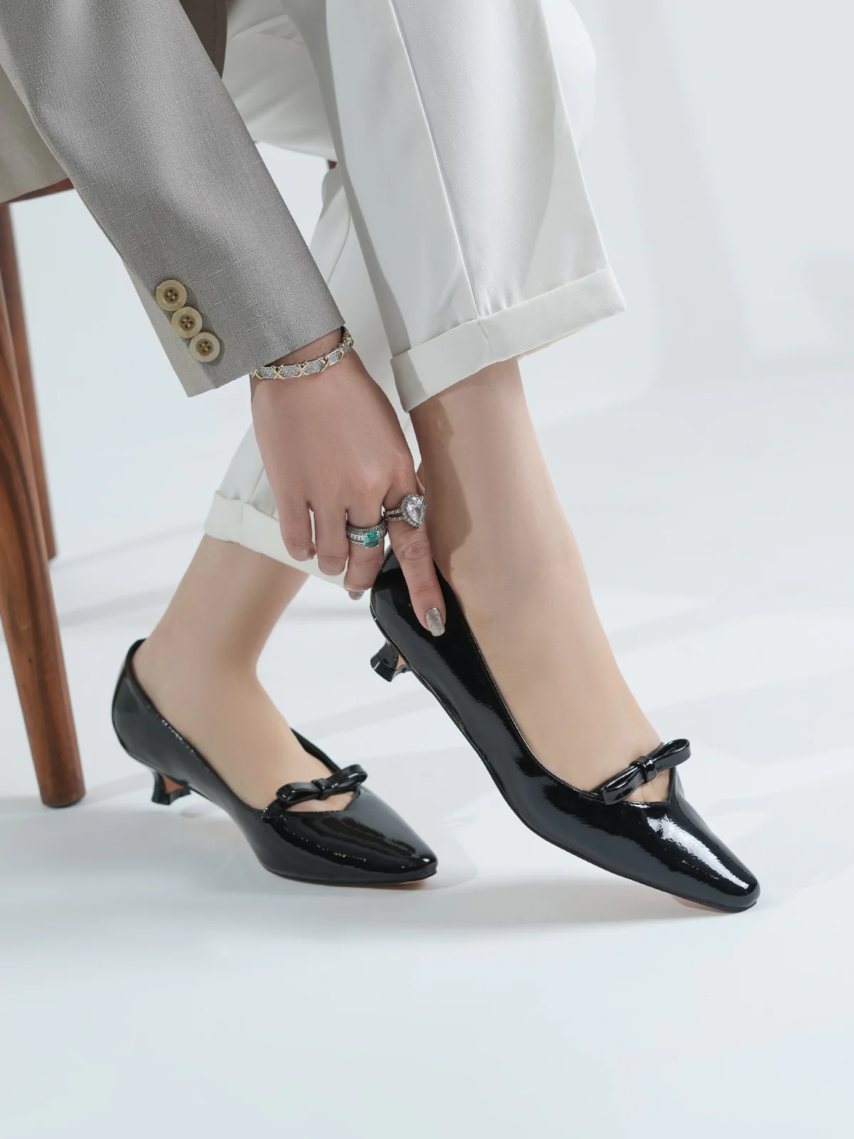 Women "ADELIA" Pointed Toe Court Shoes