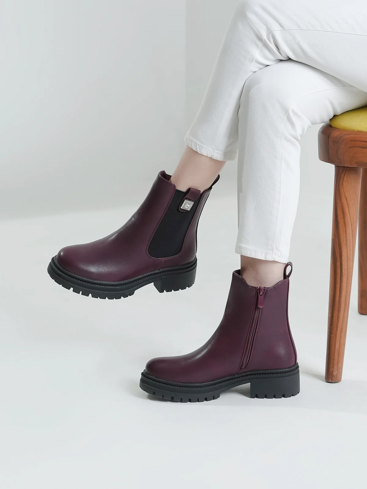 Women "ADWOA" High Ankle Design Boots