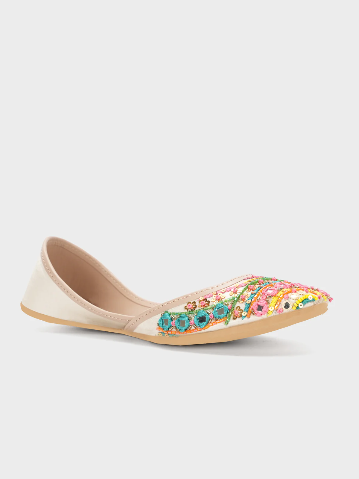 Women "AHMEIRA" Thread Work Leather Khussa