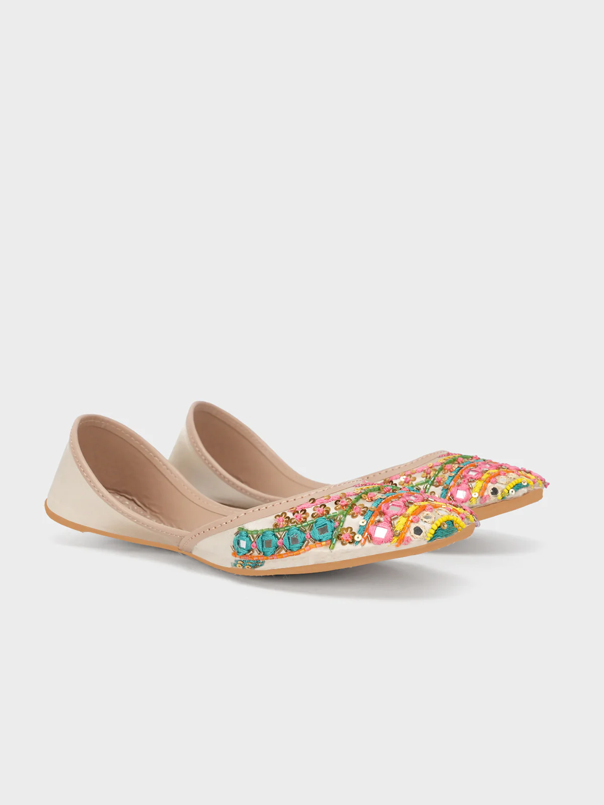 Women "AHMEIRA" Thread Work Leather Khussa - Image 2