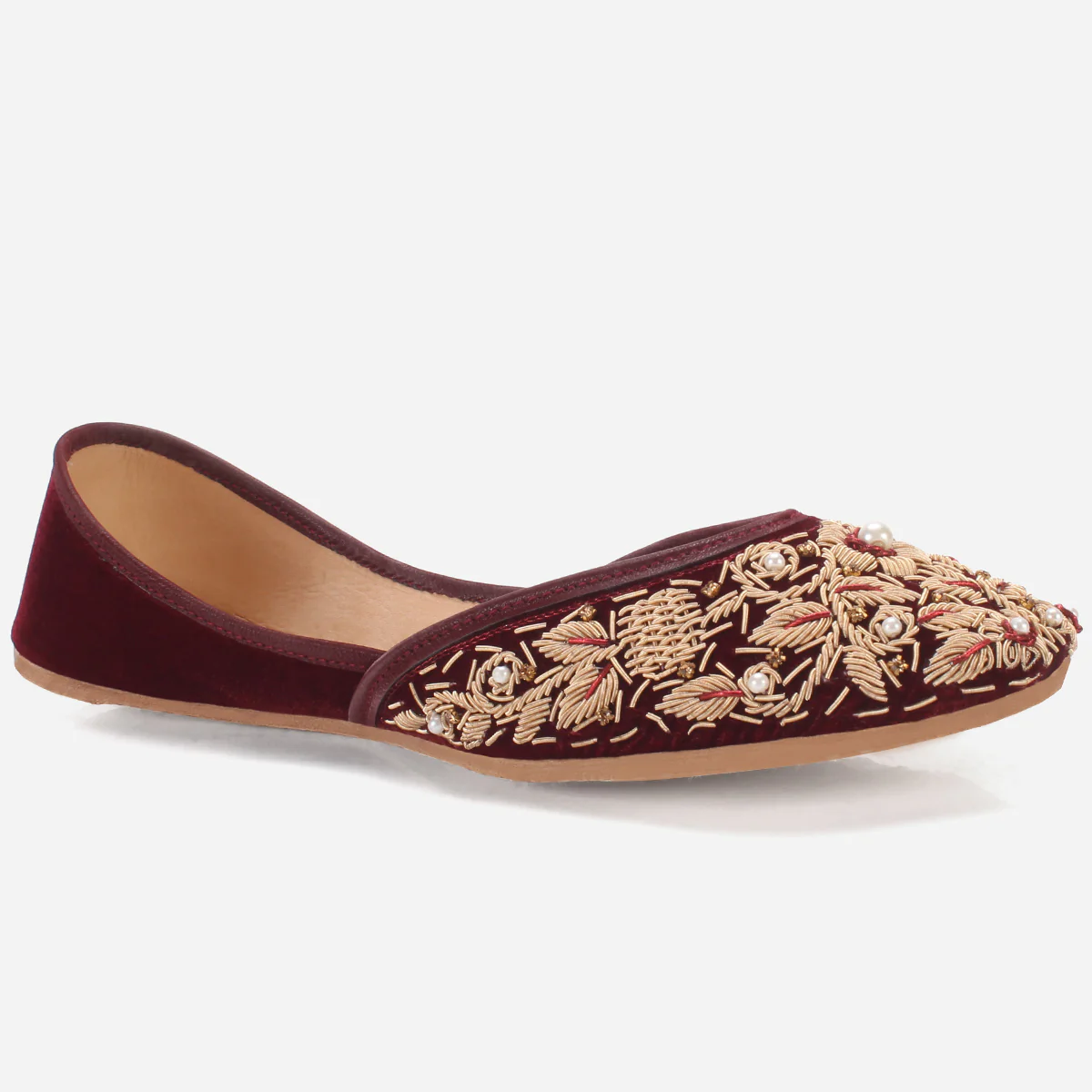 Women "Aizal" Leather Embroidered Wedding Khussa