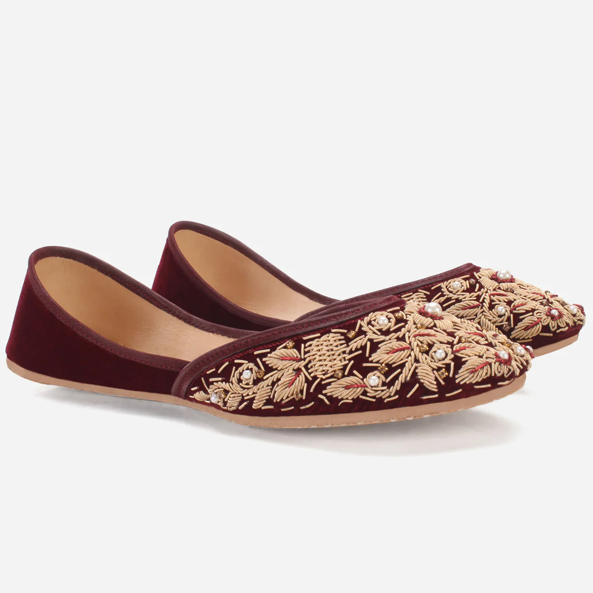 Women "Aizal" Leather Embroidered Wedding Khussa - Image 2