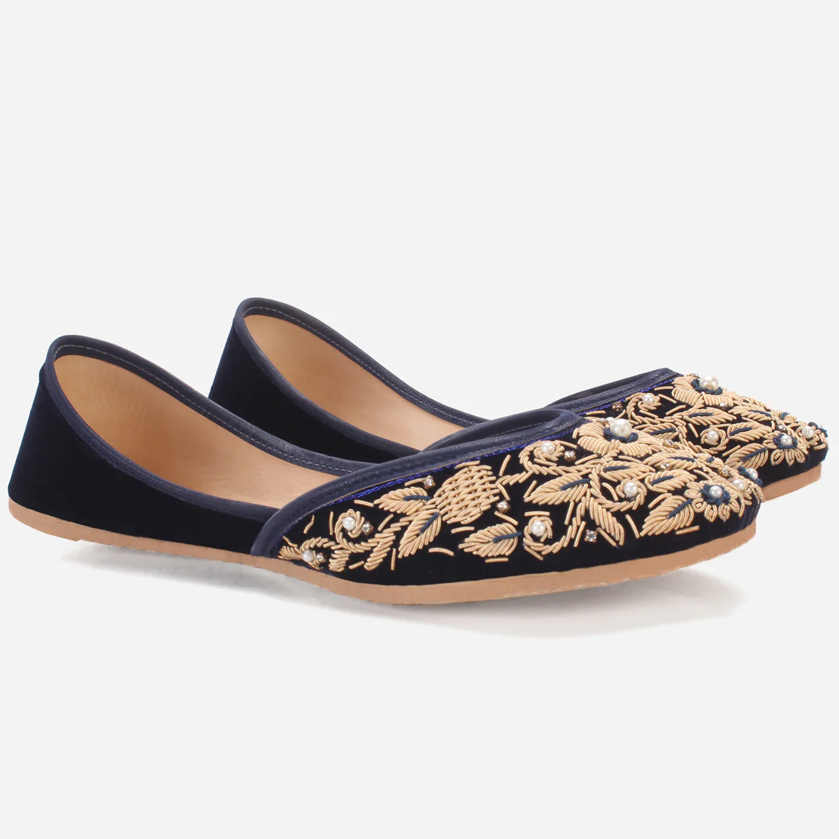 Women "Aizal" Leather Embroidered Wedding Khussa - Image 2