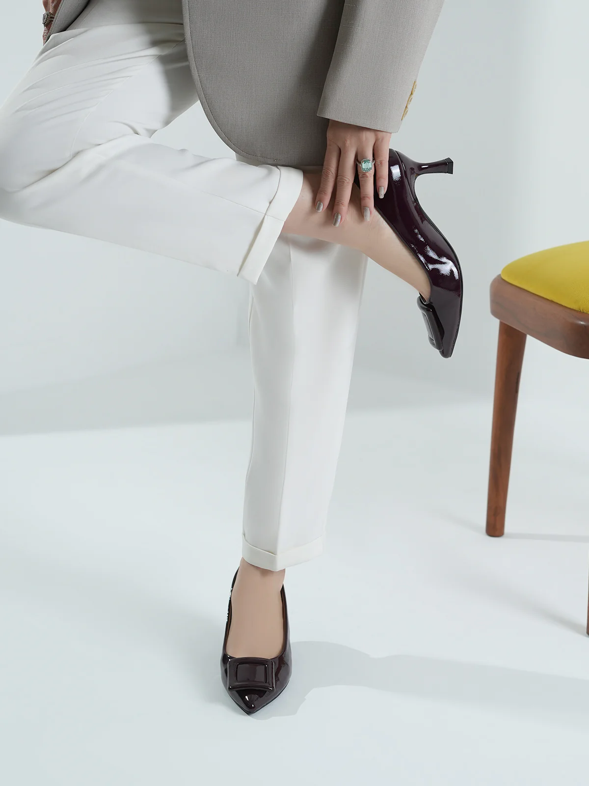 Women "ALESSIO" Buckle Detail Courts - Image 10