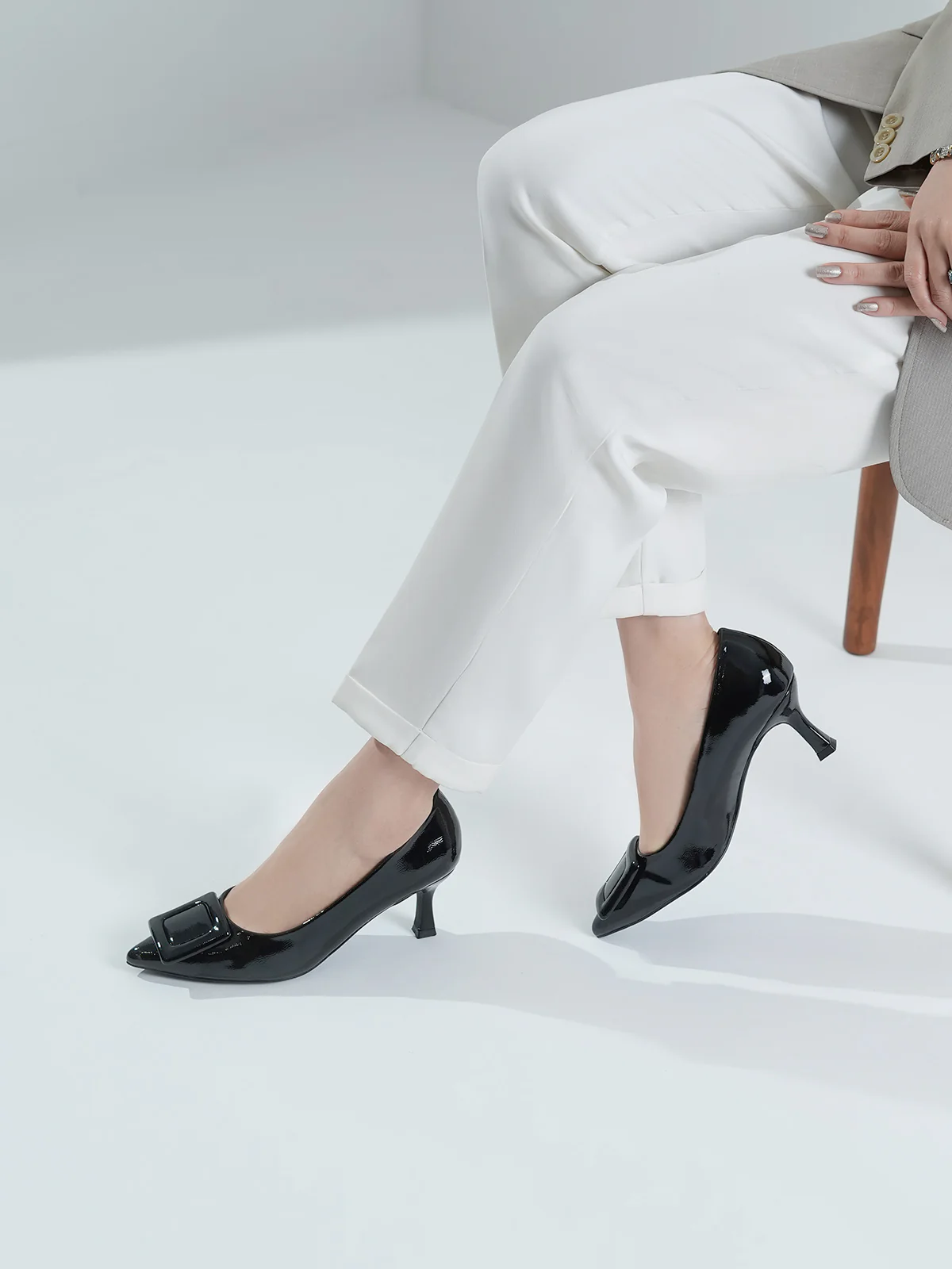 Women "ALESSIO" Buckle Detail Courts - Image 3