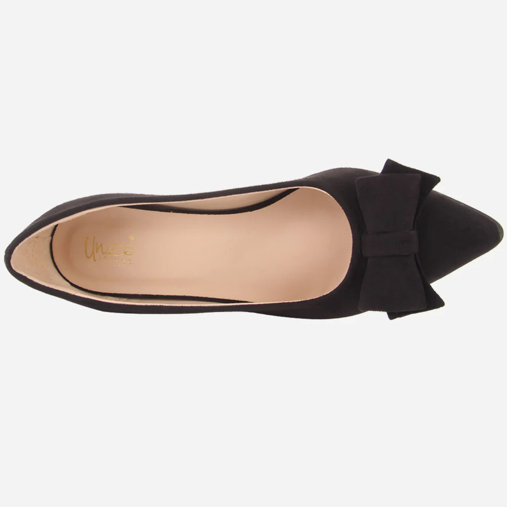 Women "ARAYA" Block Heel Suede Court Shoes - Image 4
