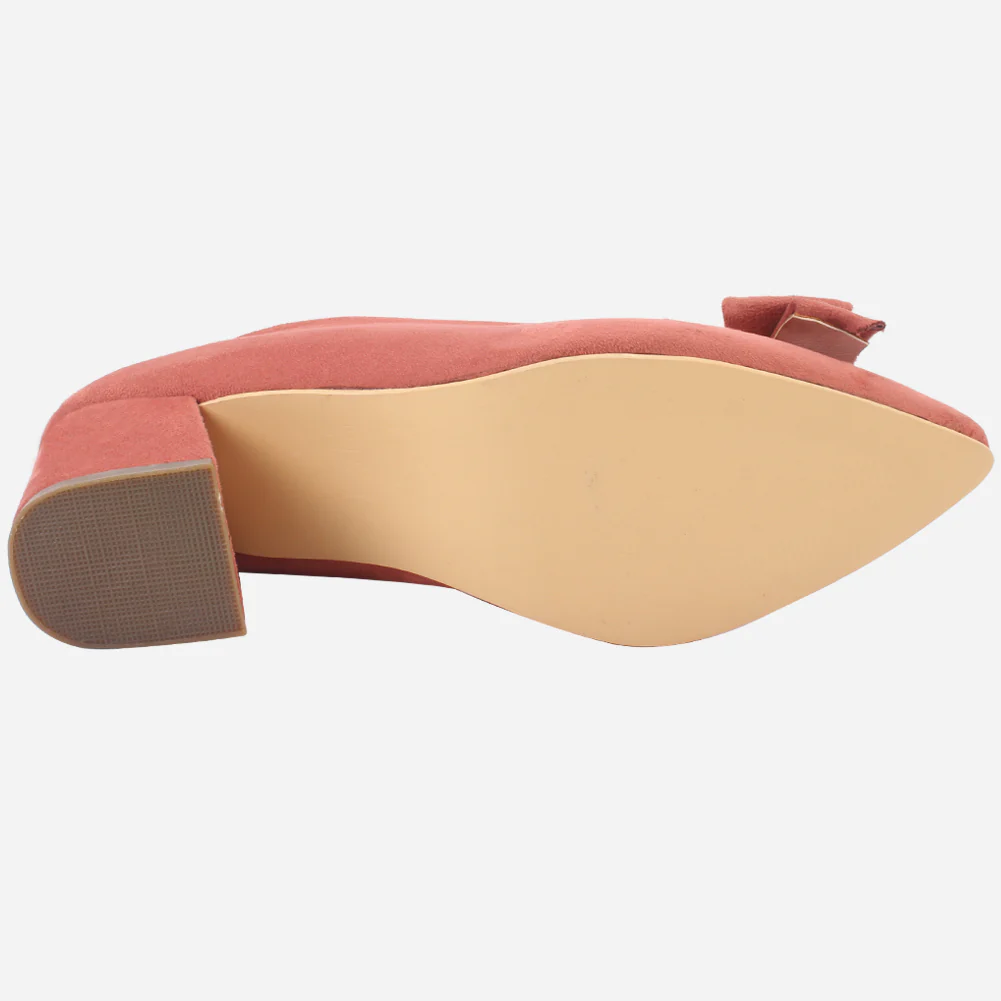 Women "ARAYA" Block Heel Suede Court Shoes - Image 5