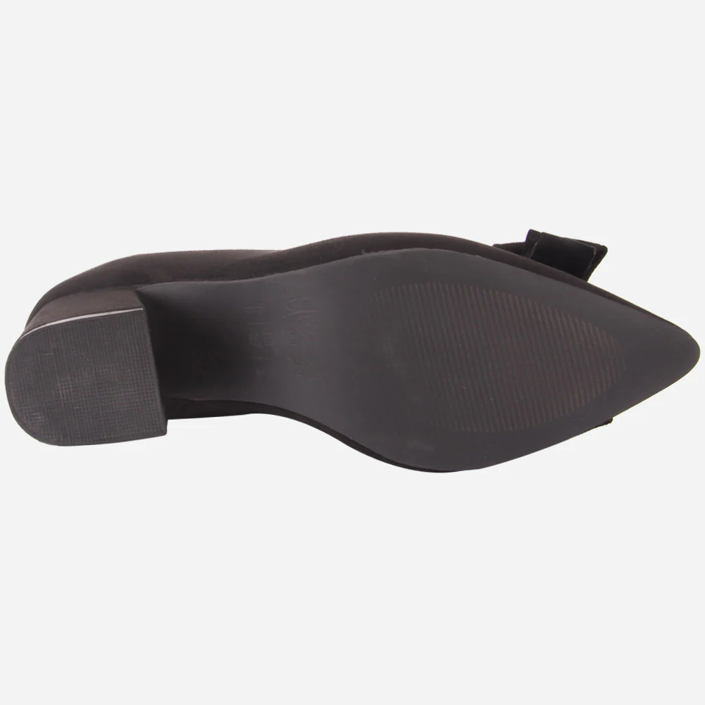 Women "ARAYA" Block Heel Suede Court Shoes - Image 5